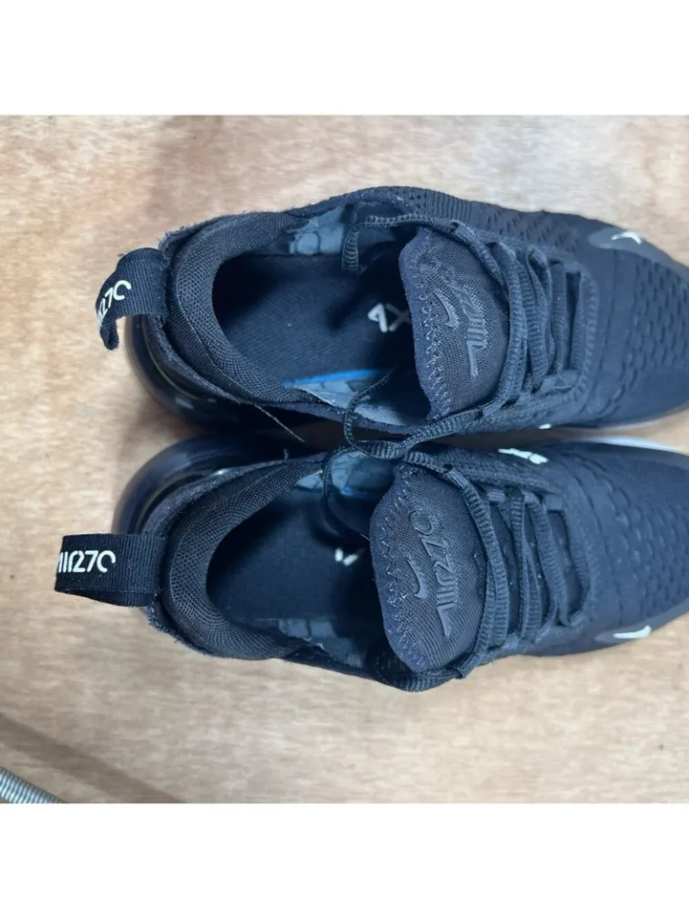 Nike Air Max 270 Men Size 6.5 Sneakers Black/White Mesh Lace Up AH8050-002